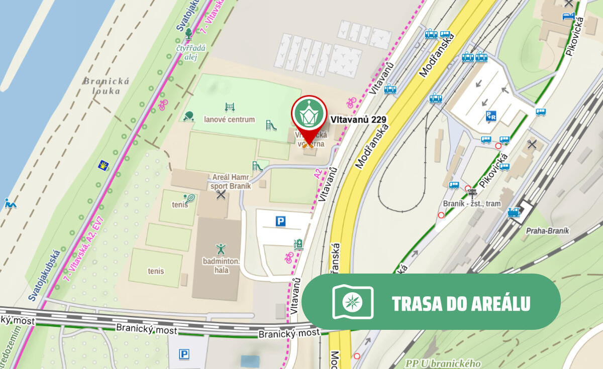 Mapa a navigace Mapa a navigace do Areálu Vltavanů